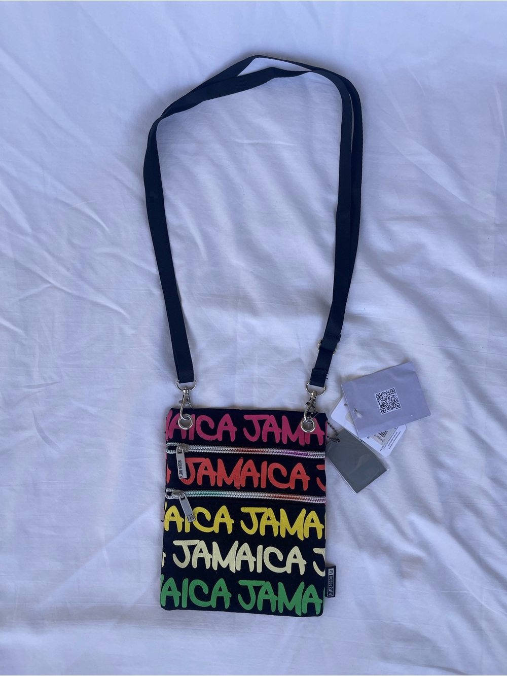 Robin Ruth Black Multicolor 'Jamaica' Graffiti Crossbody